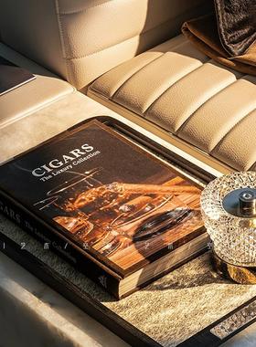 空合 轻奢现代艺术仿真书托盘家居组合 样板间高奢家居搭配摆件