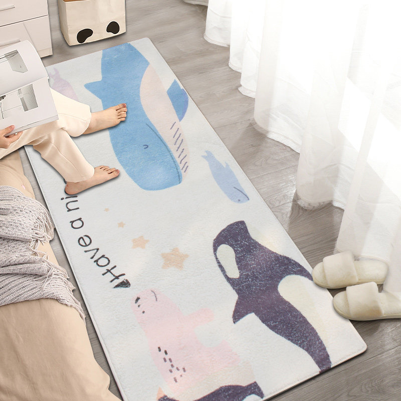 Long bedside carpet, living room carpet, bedroom thickened bedside sofa, coffee table blanket, foot pad, bay window floor mat, mirror front blanket