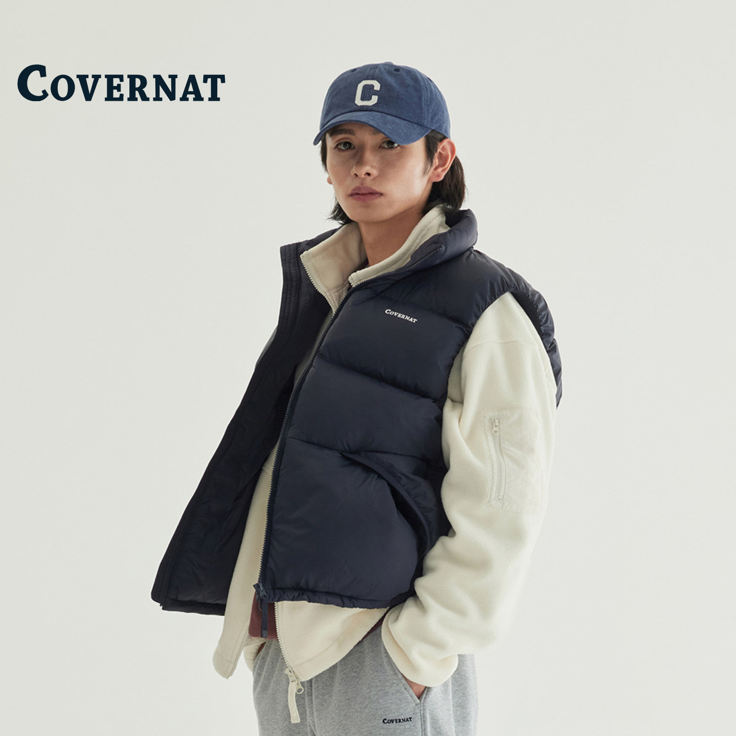 COVERNAT韩国羽绒马甲男2025新款鸭绒保暖运动休闲无袖背心短外套,淘宝优惠券,粉丝福利购,淘宝优惠卷