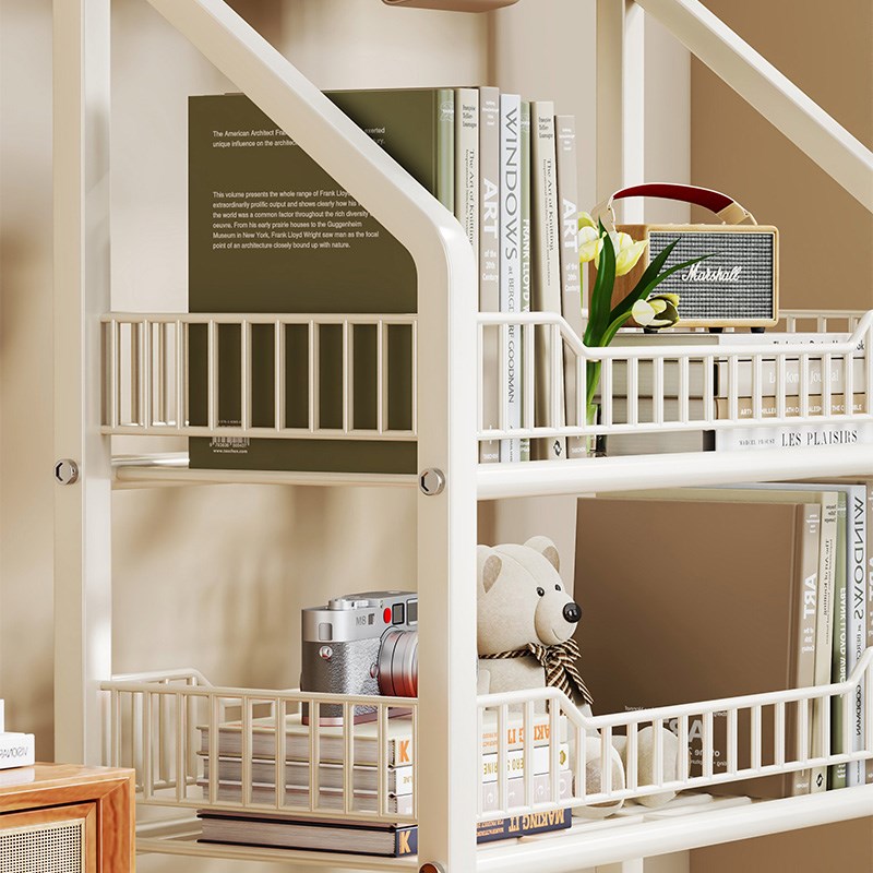 Multifunctional perforated board storage rack floor-standing bookshelf storage rack multifunctional storage rack removable trolley