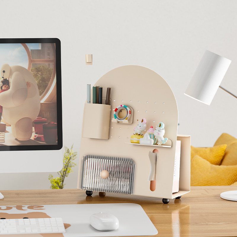 Desktop hole board storage rack office desk tissue box D storage rack acrylic cosmetics partition display