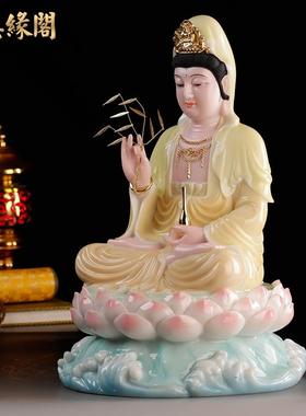 慈缘阁汉白玉南海观世音菩萨像观音菩萨家用供奉观音佛像神像摆件