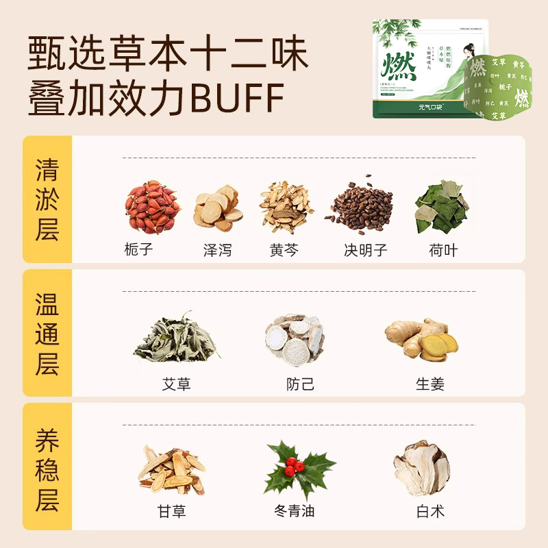 元气口袋炫腹贴草本艾灸贴草祛本湿轻盈中焦疏通肚脐贴Z9
