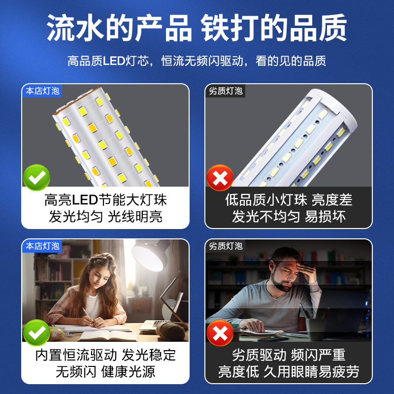 led螺口灯泡e27家用客厅水晶灯节能超亮灯泡e14吊灯三色玉米灯芯,淘宝优惠券,粉丝福利购,淘宝优惠卷