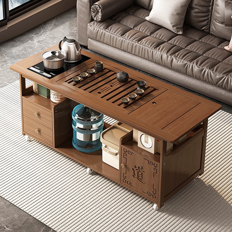 移动茶车家用沙发边几多功能茶几客厅茶桌中式茶台茶水柜阳台推车 - 图2