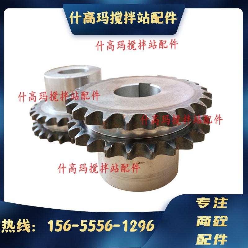 中联平皮带链轮/双排链轮链条/搅拌站25齿27齿三一平皮带双排链轮 - 图0