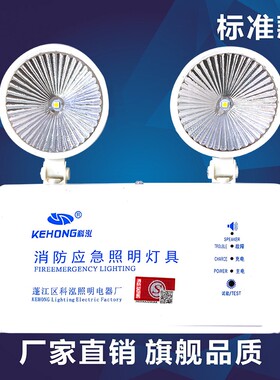 消防安全出口应急灯二合一新国标led双头应急照明灯疏散停电家用