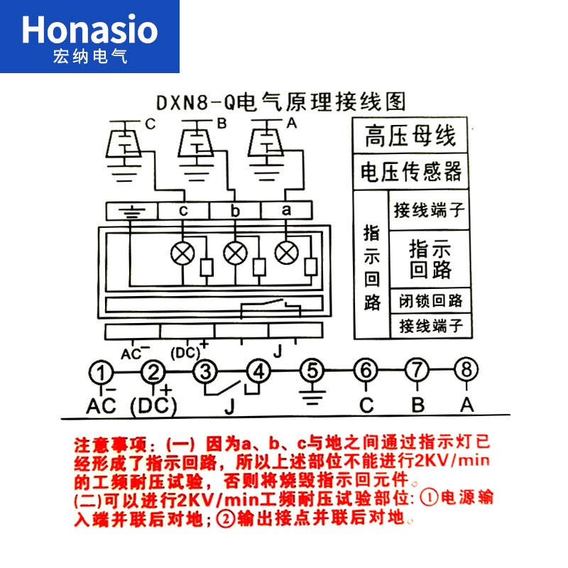DXN8D-Q户内高压带电显示装置指示器带自检带验电核相92*44显示器 - 图2