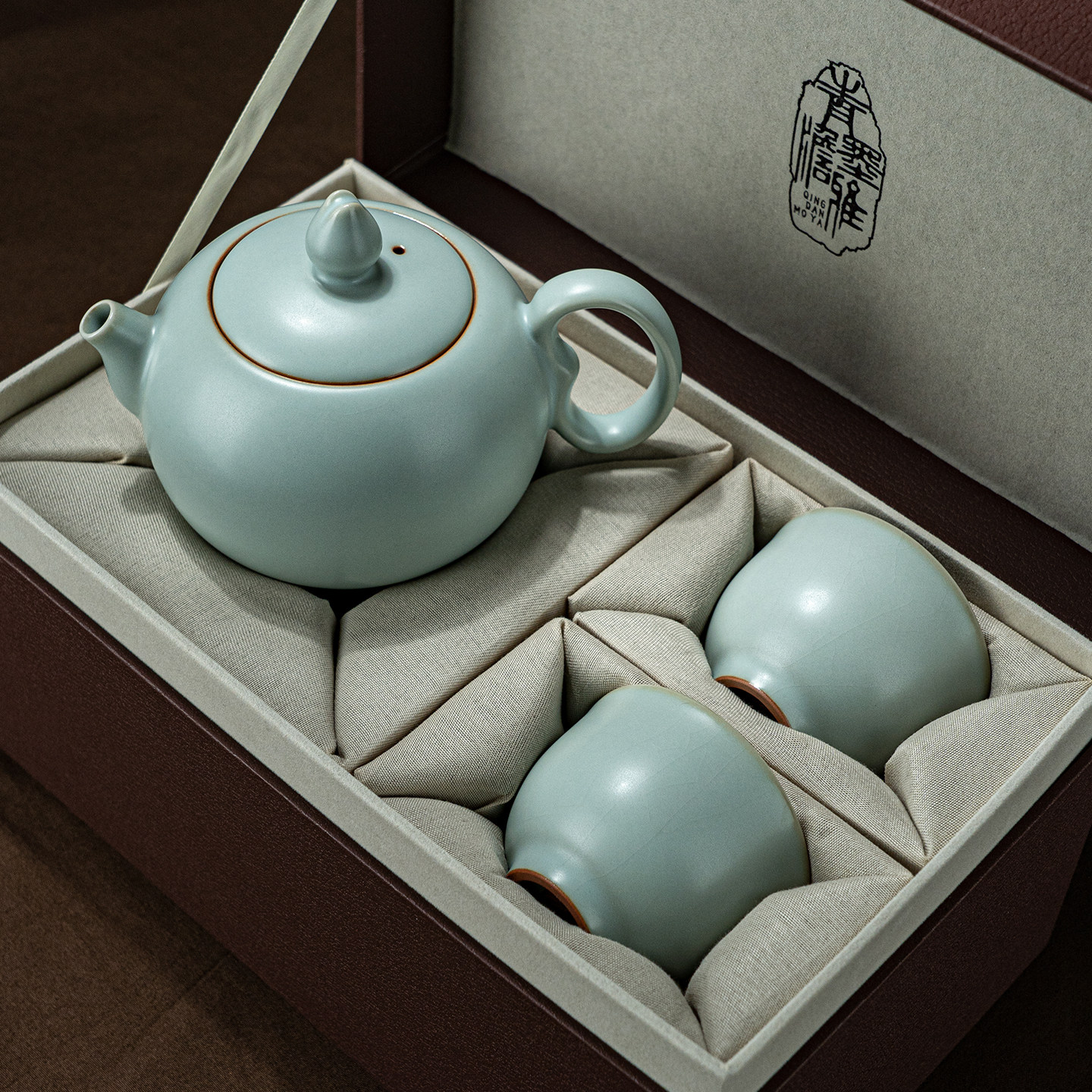 汝窑旅行茶具套装一壶两杯家用泡茶壶套组景德镇手工陶瓷复古礼品,淘宝优惠券,粉丝福利购,淘宝优惠卷