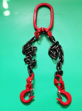 双钩起重吊链模具吊环专用吊钩双链挂钩四腿链条索具尖嘴勾细筋勾