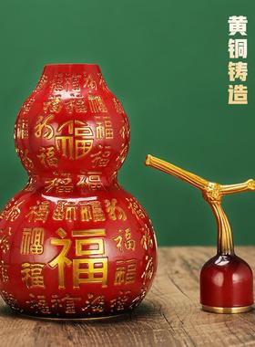 厂家纯黄铜葫芦开口开盖葫芦平安有福葫芦百福葫芦工艺品摆件