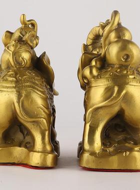 厂家铜对象葫芦象吉象如意母子象吸水象大象一对摆件