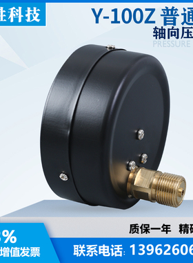 Y100Z 1.6MPa 轴向压力表 储气罐压力表 轴向弹簧管压力表