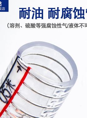 pvc钢丝软管塑料透明管耐高压水管胶管液压油管25/50/mm1寸防冻管