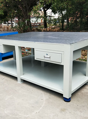钰泉 重型钳工钢板模具工作台 不锈钢铁架维修台钳焊工抽屉式桌子