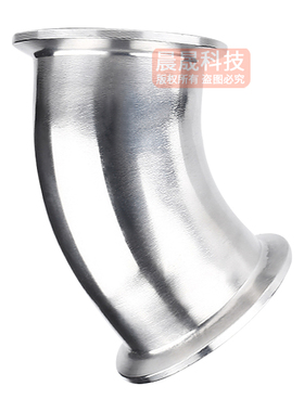 304不锈钢45度快装弯头卫生级卡箍弯管卡盘杯口接头端头卡扣90度