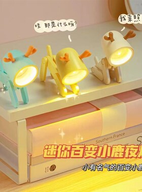 迷你小夜灯DIY桌面摆件卧室柔光创意led小台灯母亲节礼520情人节