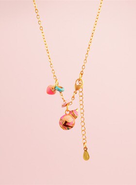 久不掉色沙金高保色马p卡龙色摇摇葫芦吊坠彩色爱心跑环项链锁骨