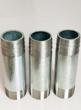 镀锌皮管接头 单头丝 水暖管件 钢管接头 4分6分1寸 外丝宝塔接头