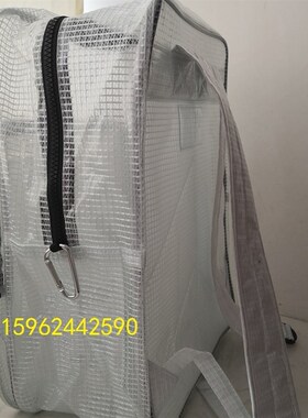 18寸PVC无尘包带挂钩加大双肩背包透明工具包洁净室35*45*20包邮