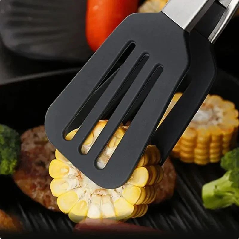 9-inch food itongs Stainless steel tongs Silicone non-stick - 图2