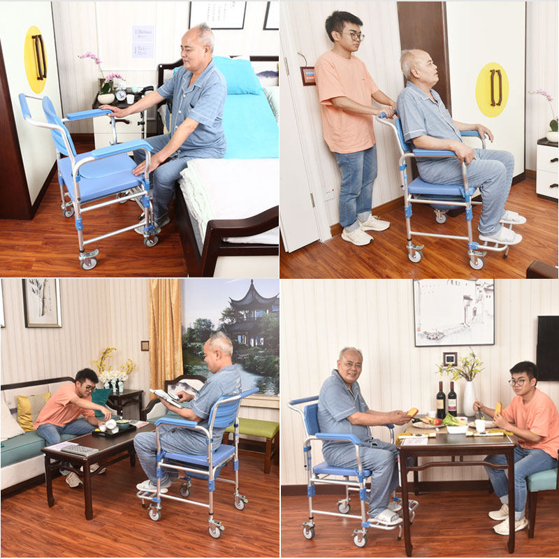 残疾人带轮洗澡椅子淋浴椅老年人坐便椅可折叠专用移动坐便马桶凳,淘宝优惠券,粉丝福利购,淘宝优惠卷