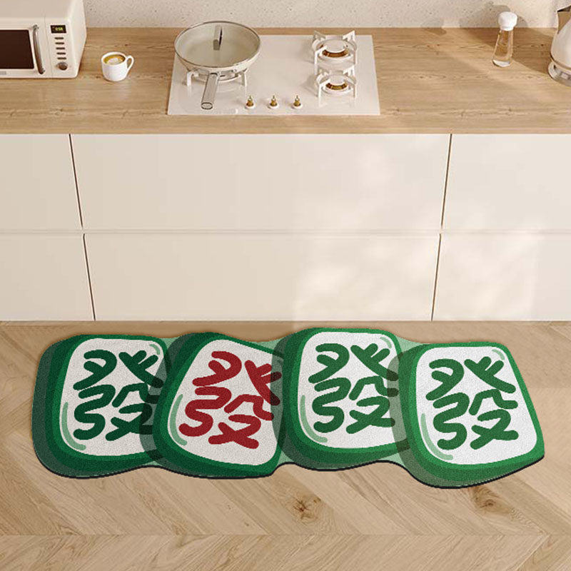 Kitchen long mat absorbs water and oil, non-slip and dirt-resistant floor mat, household leather, no-wash, wipeable floor mat, carpet