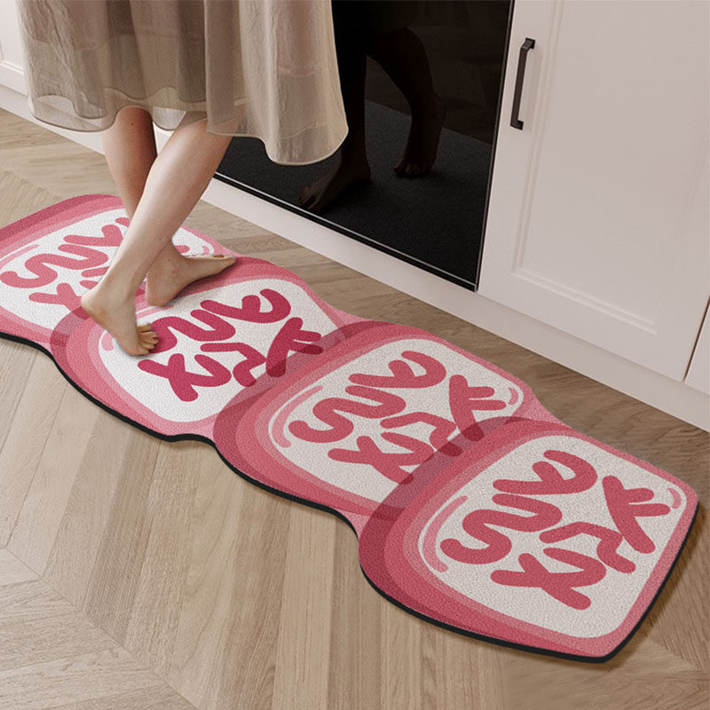 Kitchen long mat absorbs water and oil, non-slip and dirt-resistant floor mat, household leather, no-wash, wipeable floor mat, carpet