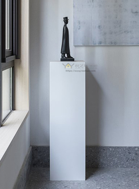 白色大理石底座摆件简约现代酒店客E厅走廊过道雕塑艺术品展示摆