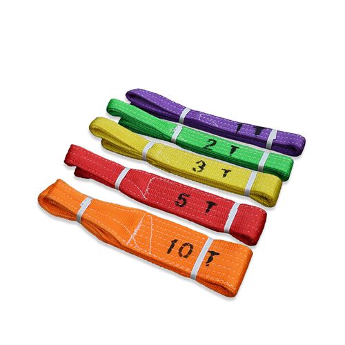 耐磨合成纤维涤纶国标吊带工业4层加厚高强度扁平彩色吊装带起重-图3