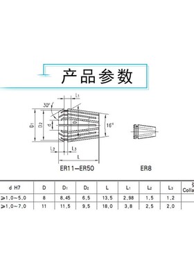 供应ER筒夹 ER弹性夹头AAER25弹簧筒夹雕刻机夹头高精密0.008mm