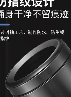 家用垃圾桶客厅厨房卧室卫生间厕所直投圆形不锈钢轻奢简约收纳桶