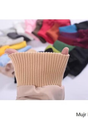 纯色粗厚弹力纯棉螺纹羽绒服袖口保暖防脏袖套厚外套防风松紧罗纹