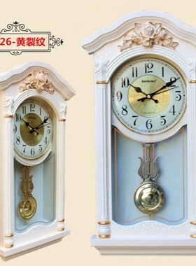 欧式挂钟客厅报时钟仿古静音大摇摆中式现代个性创意简约石英钟表