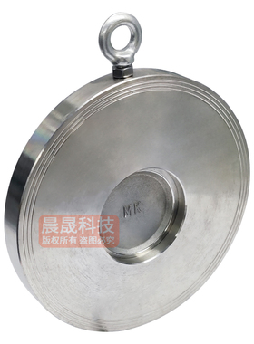 304不锈钢对夹式止回阀H74圆形单向阀法兰蝶式逆水阀dn50 dn80