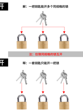 全铜 加厚黄铜挂锁 小挂锁小铜锁 锁头互开挂锁机箱锁长头挂锁