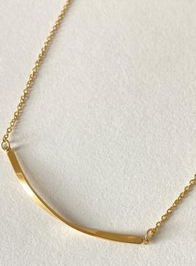 大米饰品】钛钢不褪色乌比斯环项链一字吊坠简约高级感配饰锁骨链