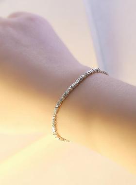 新碎银几两项链女轻奢银碎银子手链小清新简约时尚送女友闺蜜礼物