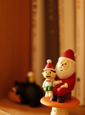 迷你可爱木偶戏j圣诞老人桌面公仔圣诞节微缩造景氛围装饰摆件礼