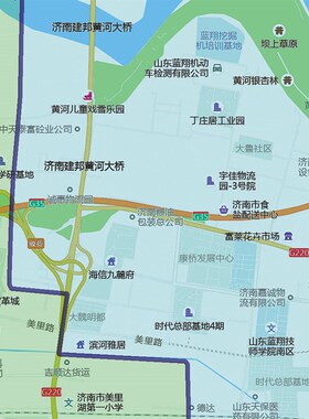 2025新款济南市区城p区地图贴图 办公室挂图 高清防水墙壁定制地