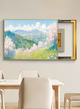 现代简约电表箱装饰画免打孔信号箱配电箱K盖板电闸箱遮挡挂画餐