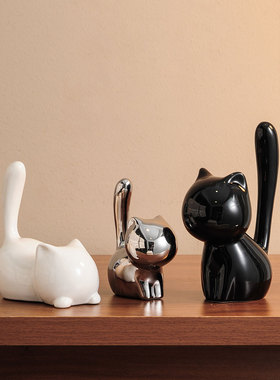 猫咪摆件高级感小众客厅工艺品