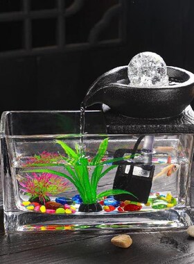 桌面造景喷水艺术茶壶吧r台水草流水器家居观景鱼缸陶瓷摆件造景