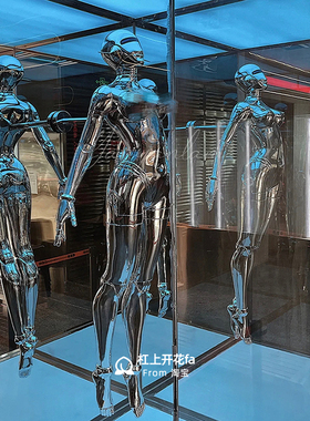 空山基大型雕塑摆件机械r姬酒吧揽客玻璃钢网红门神科技感落地装