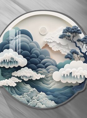 圆形遮瑕装e饰画亚克力立体客厅墙洞遮挡美化涂鸦防脏遮丑装饰墙