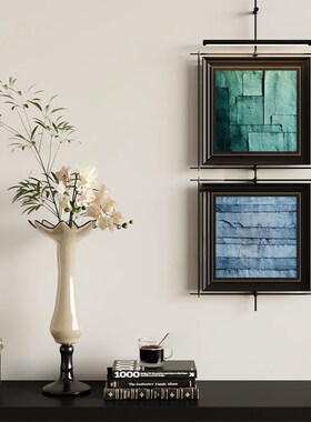 中古侘寂挂画墙面氛围灯装饰画酒店客厅茶室餐厅会所挂件吊杆灯画