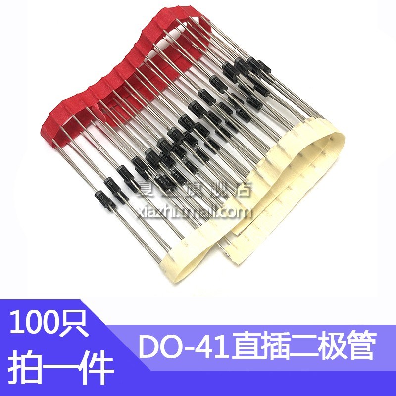 SR1100整流二极管SR140 SR160 1A/40V 1A/60V 1A/100V 直插 DO-41 - 图0