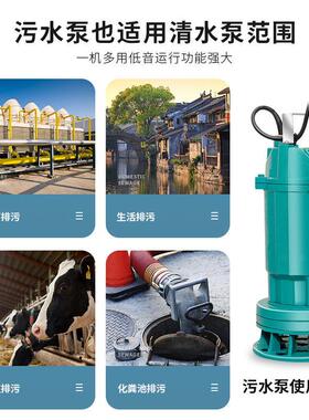 潜水泵清污水泵家用小型高扬程抽水机化粪池抽粪排水抽水泵