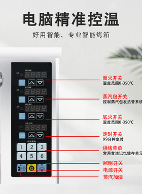 远厨商用大容量智能电烤箱智能控温欧式电烤炉面包披萨烘培机烤炉