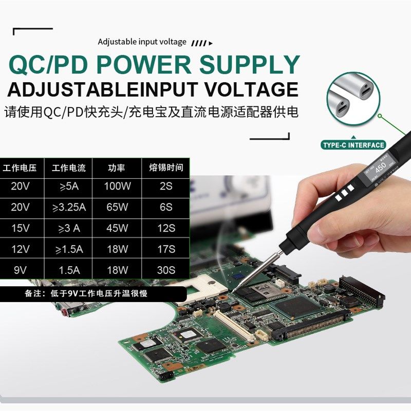 松果便携式电烙铁PD100W智能焊台通用pine64/T12/TS烙铁头USB接口,淘宝优惠券,粉丝福利购,淘宝优惠卷